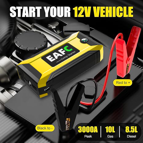 EAFC JC03, 12V 3000A Peak Car Booster Emergency Quick Start Device Battery Charger